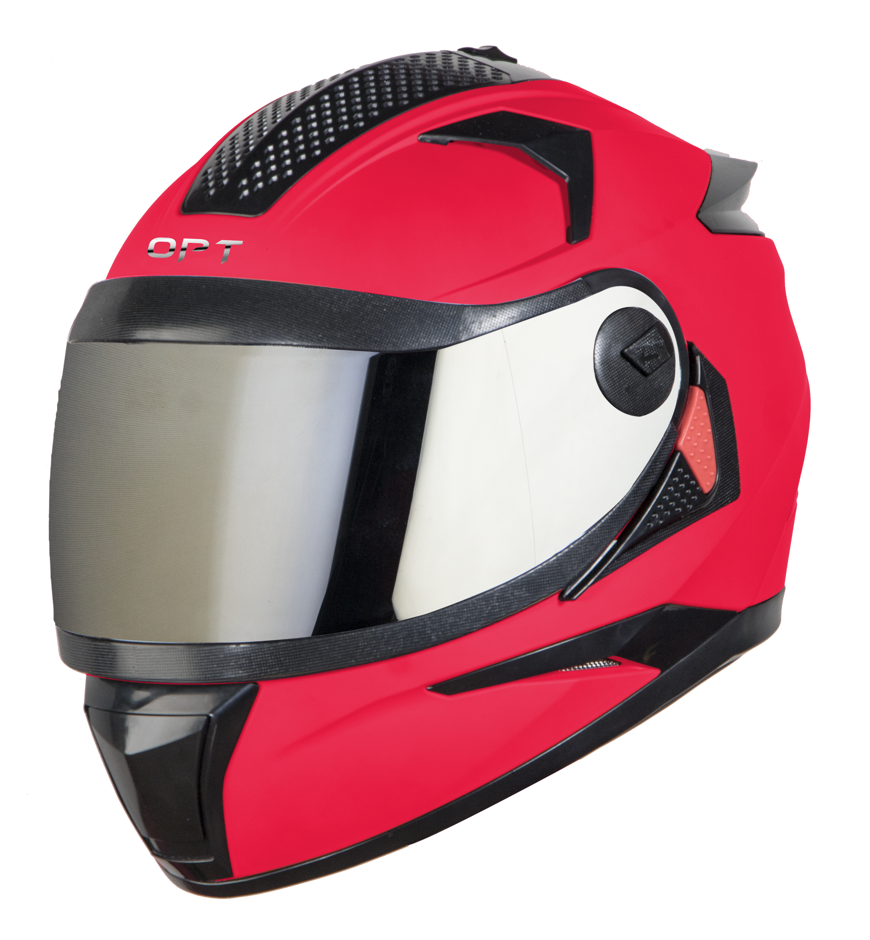 SBH-17 OPT GLOSSY FLUO WATERMELON WITH CHROME SILVER VISOR (WITH EXTRA FREE CABLE LOCK AND CLEAR VISOR)
